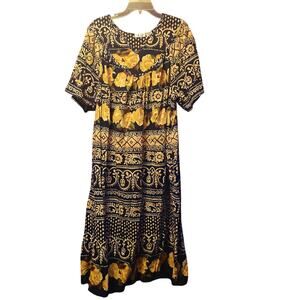 Fundamentals vintage floral kaftan Mumu midi dress size 2x